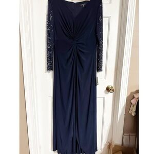Marina Jumper Dress with Sequence Navy Dress NWT Sz 14.